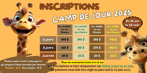 Camp de jour 2025